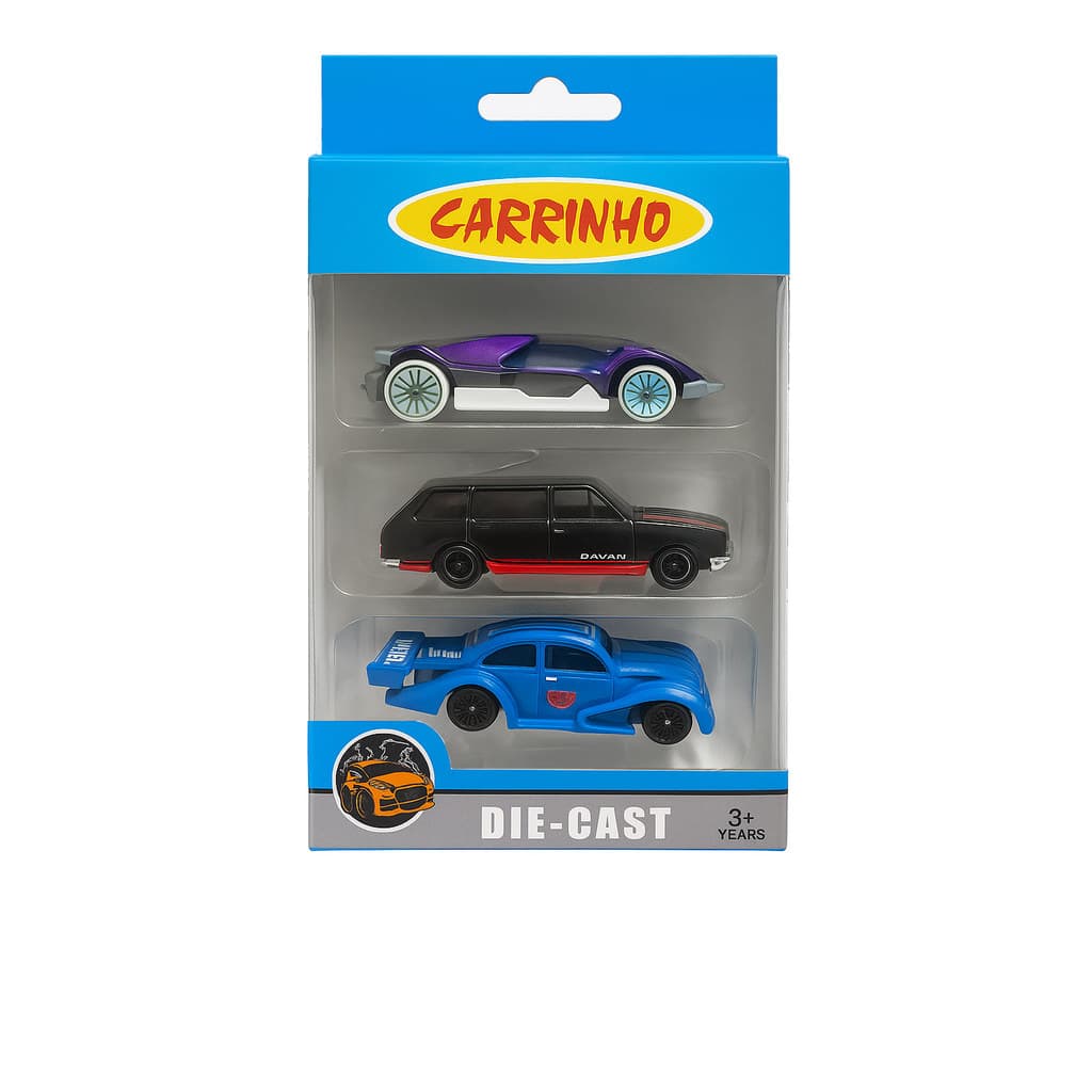 Kit Com 3 Carrinhos  para Colecionar ou Brincar Brinquedo