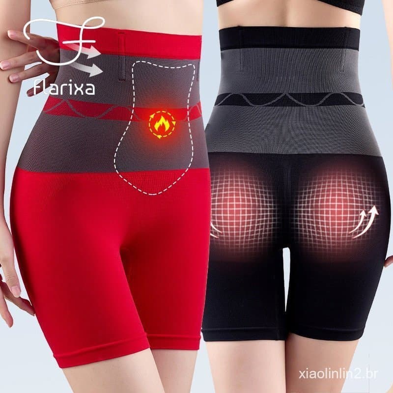 Invern Flarixa Calcinha Térmicas De Cintura Alta Para Mulheres Modeladora De Barriga Chata Boxer Sem Costura Período Cal
