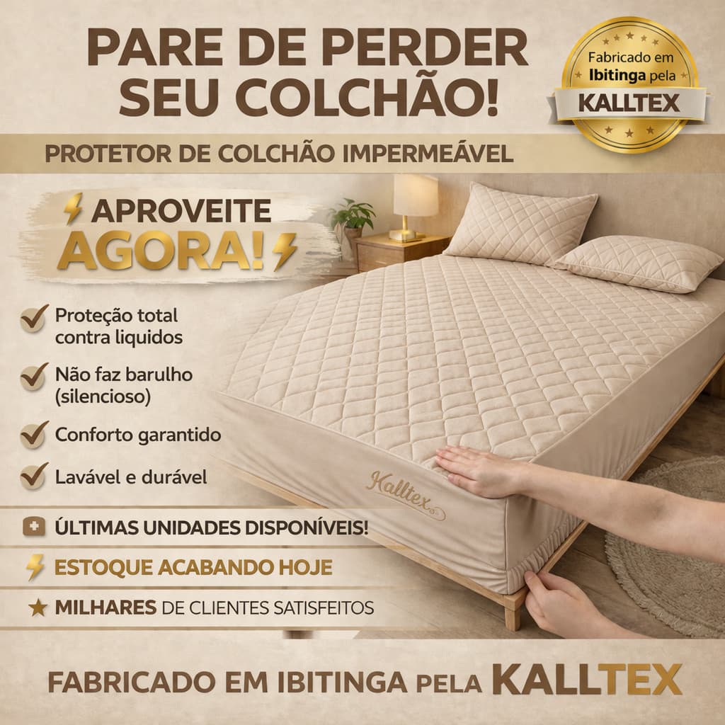 Protetor Impermeável Capa Colchão Matelada Cama Quarto Solteiro, Casal, Queen, King com Elástico PROMOÇÃO