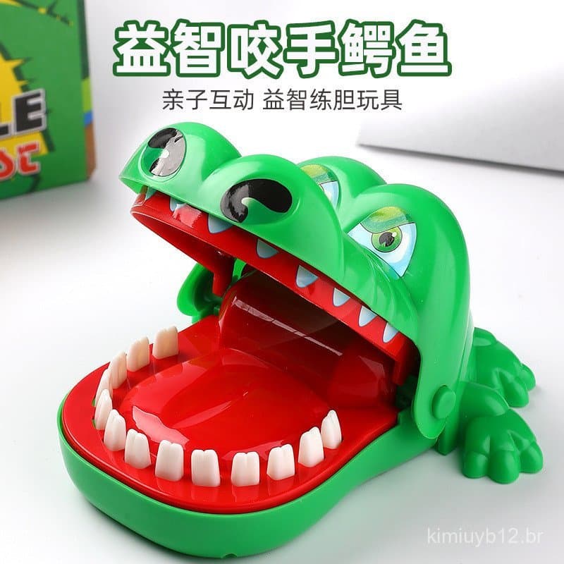 Gadget para alívio do estresse, brinquedo redutor de estresse, brinquedo de pegadinha de crocodilo que morde os dedos, b