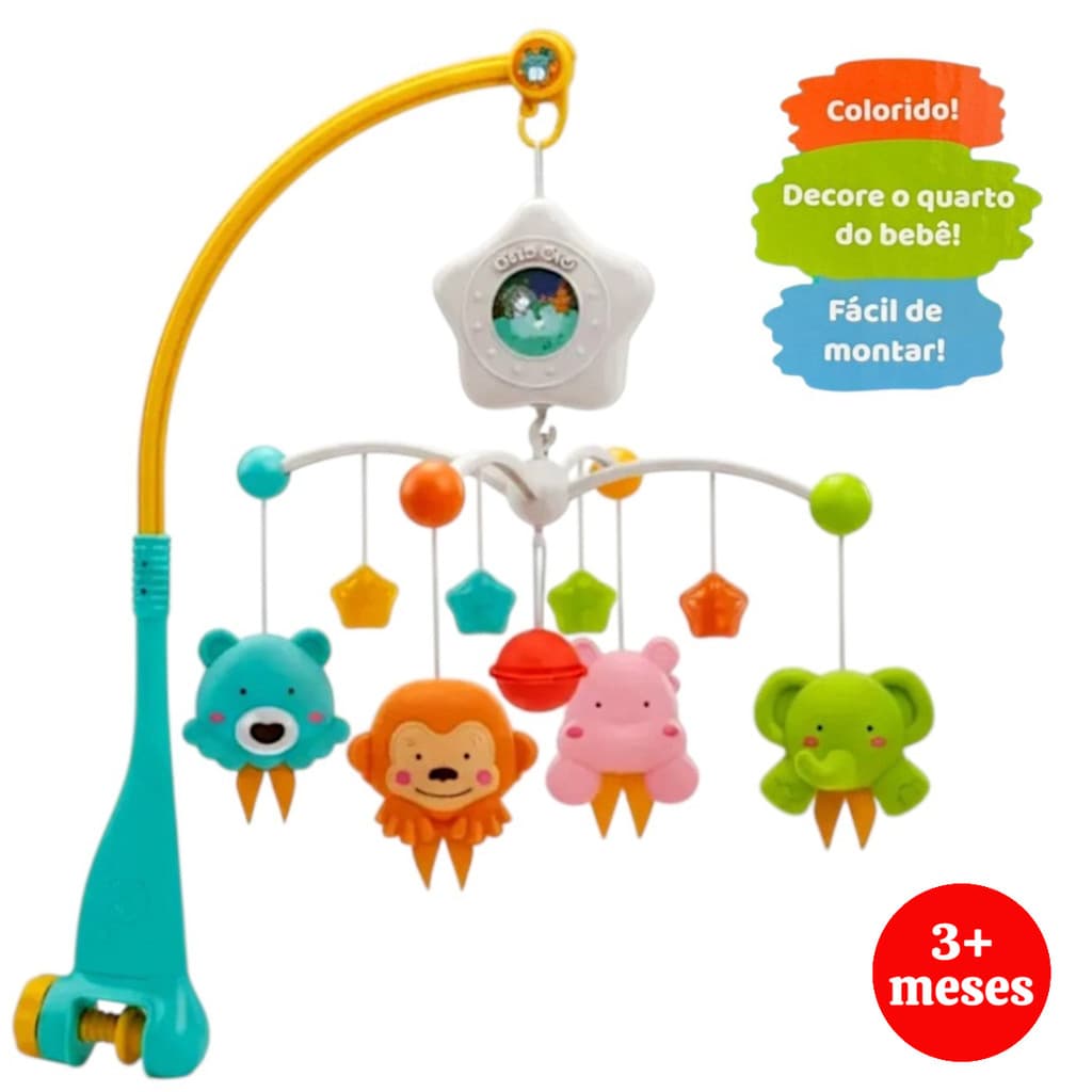 Móbile Berço Brinquedo Mordedor Chocalho Interativo Bebê
