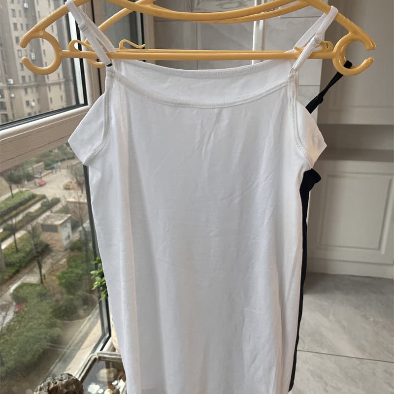 Oferta especial Comércio exterior feminino algodão estilingue sem mangas interior Homewear pijamas topos