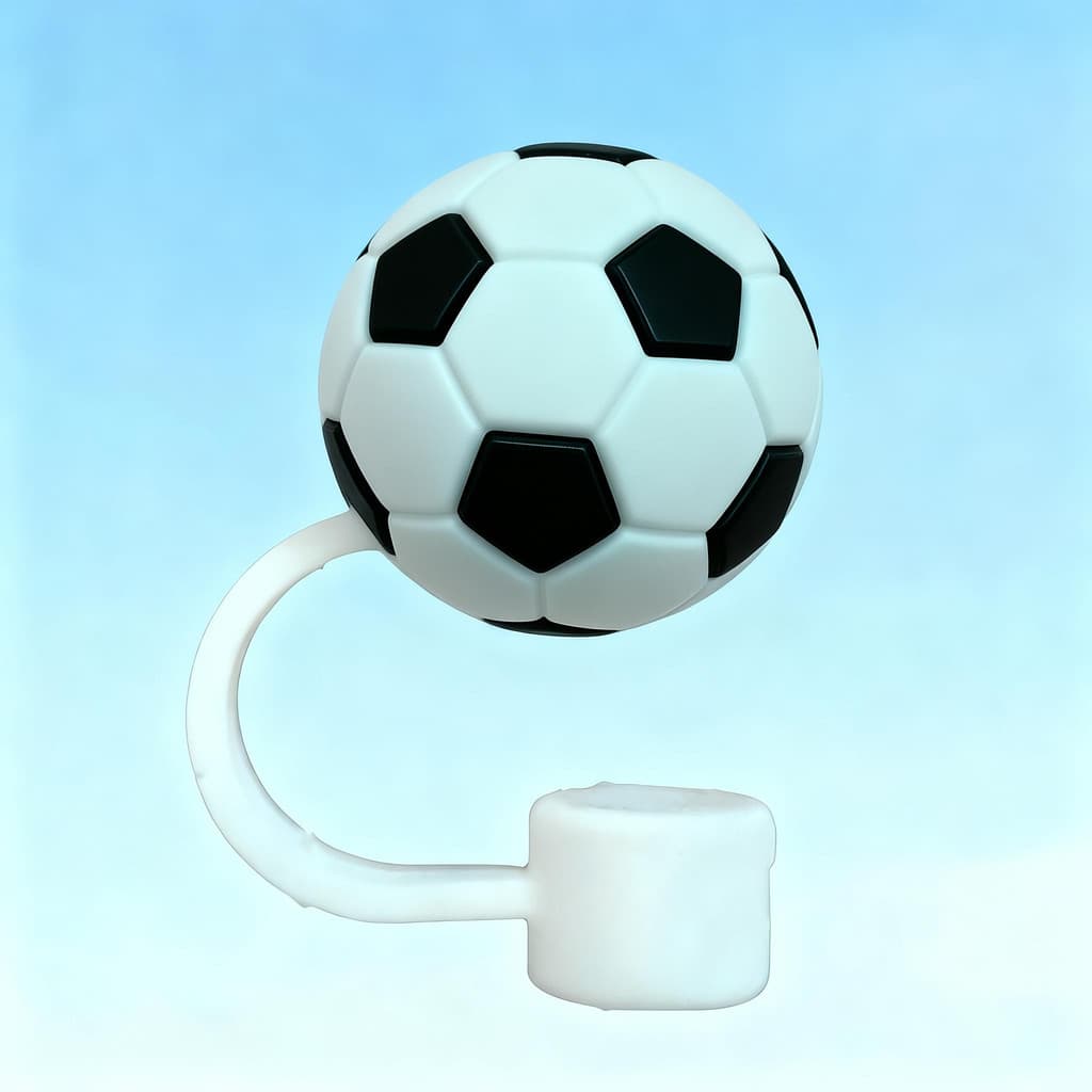 Protetor de Canudo 10mm Silicone Kawaii Bola Game Emoji Anti Poeira ⚽