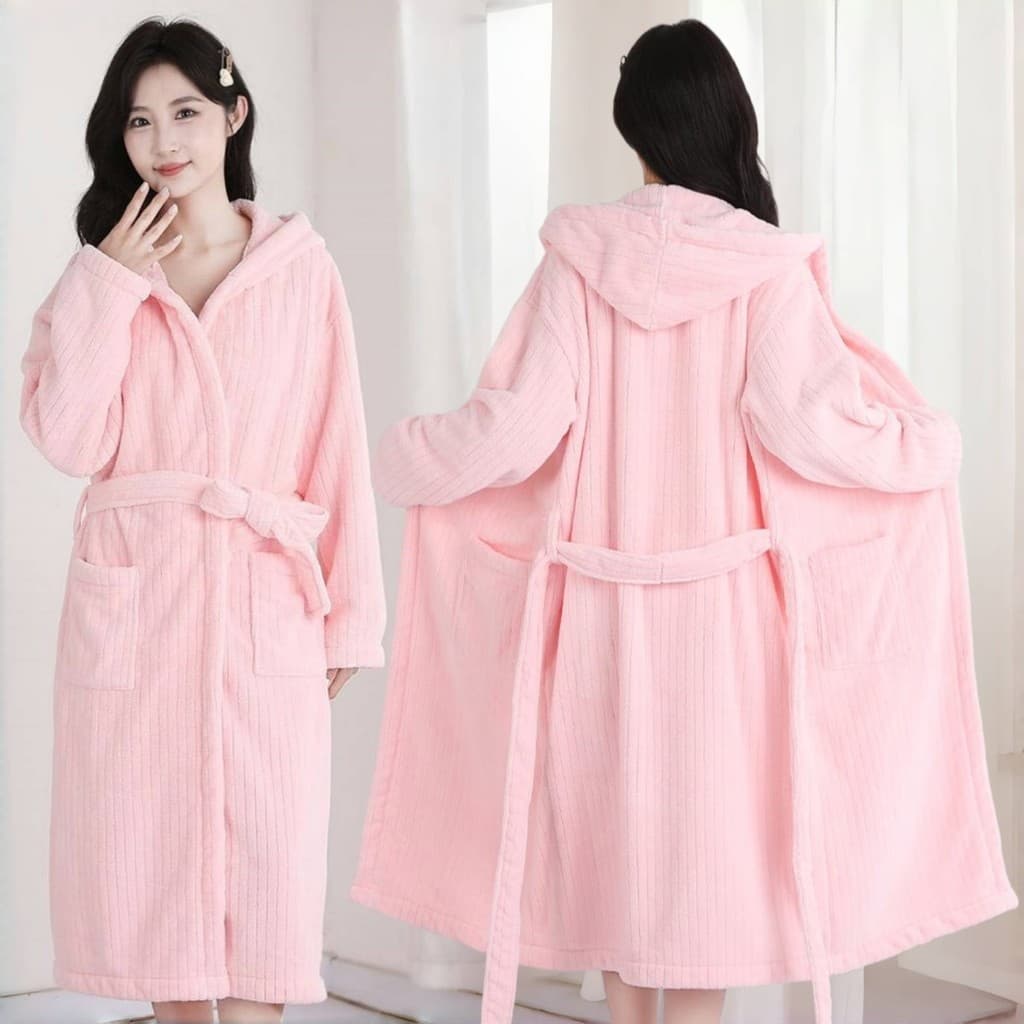 Roupão de banho com capuz outono inverno homens mulheres podem usar rendas mais grosso novo estilo absorver água absorve