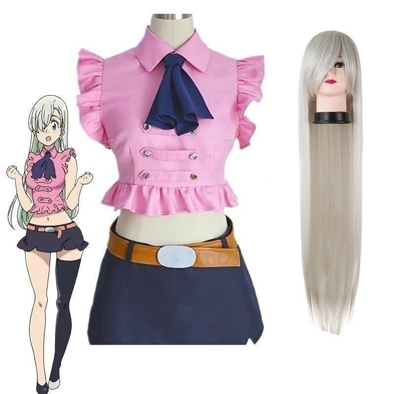 Fantasia de Cosplay de Anime para Adultos, Conjunto de Sete Pérolas para Adultos, Elizabeth Liones, Cinto de Verão EBOE