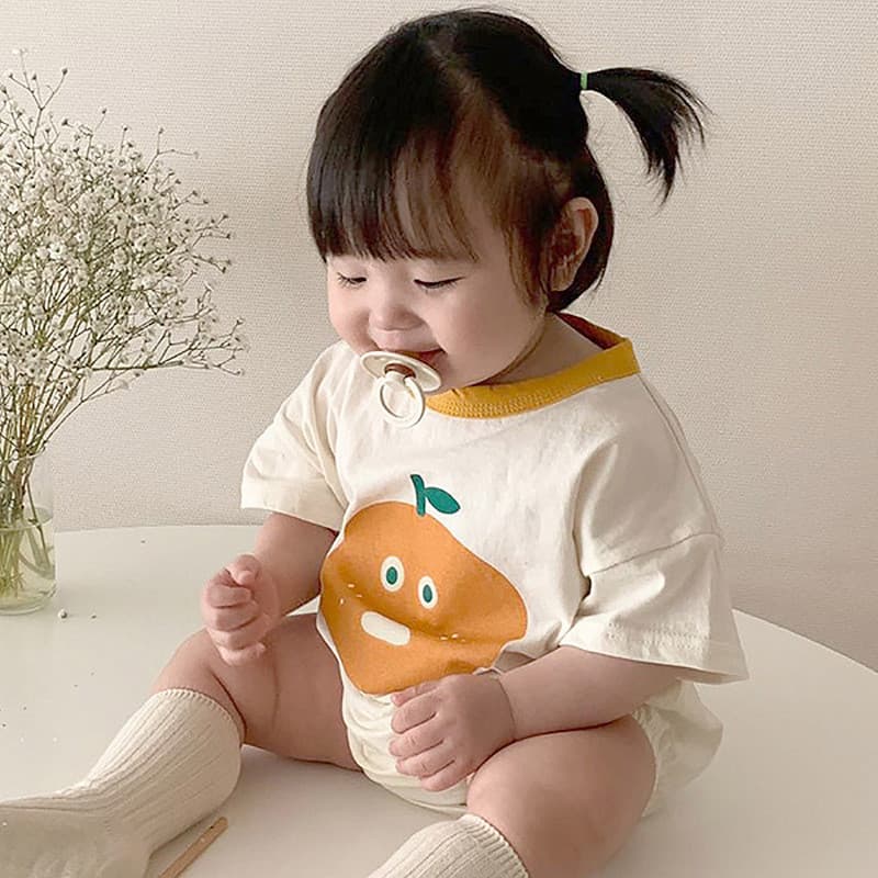 Macacão de bebê verão Ins versão coreana bonito dos desenhos animados macacão de manga curta estilo fino bebê recém-nasc