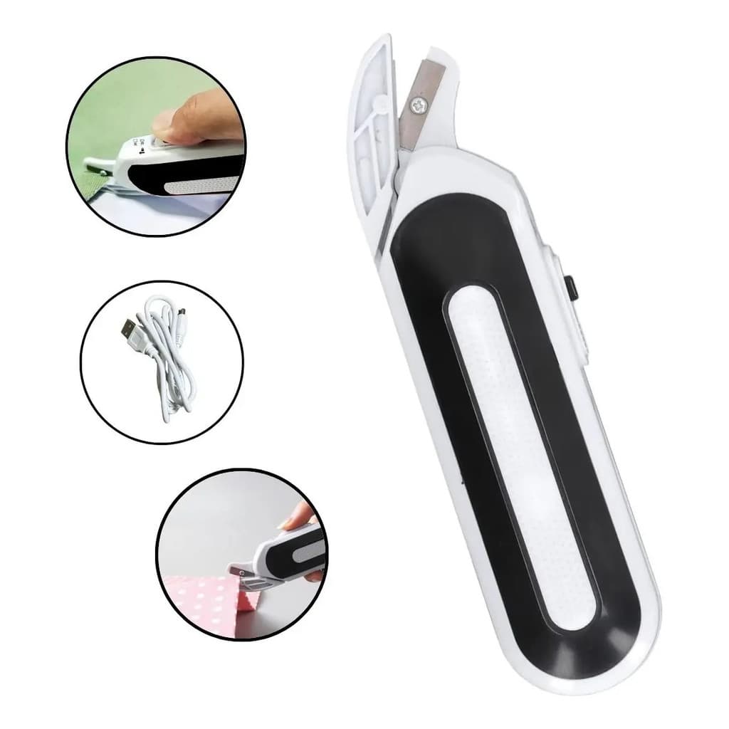Tesoura Elétrica De Mão Costura Portátil Sem Fio A Pilha E USB Para Tecido Papel E Artesanato