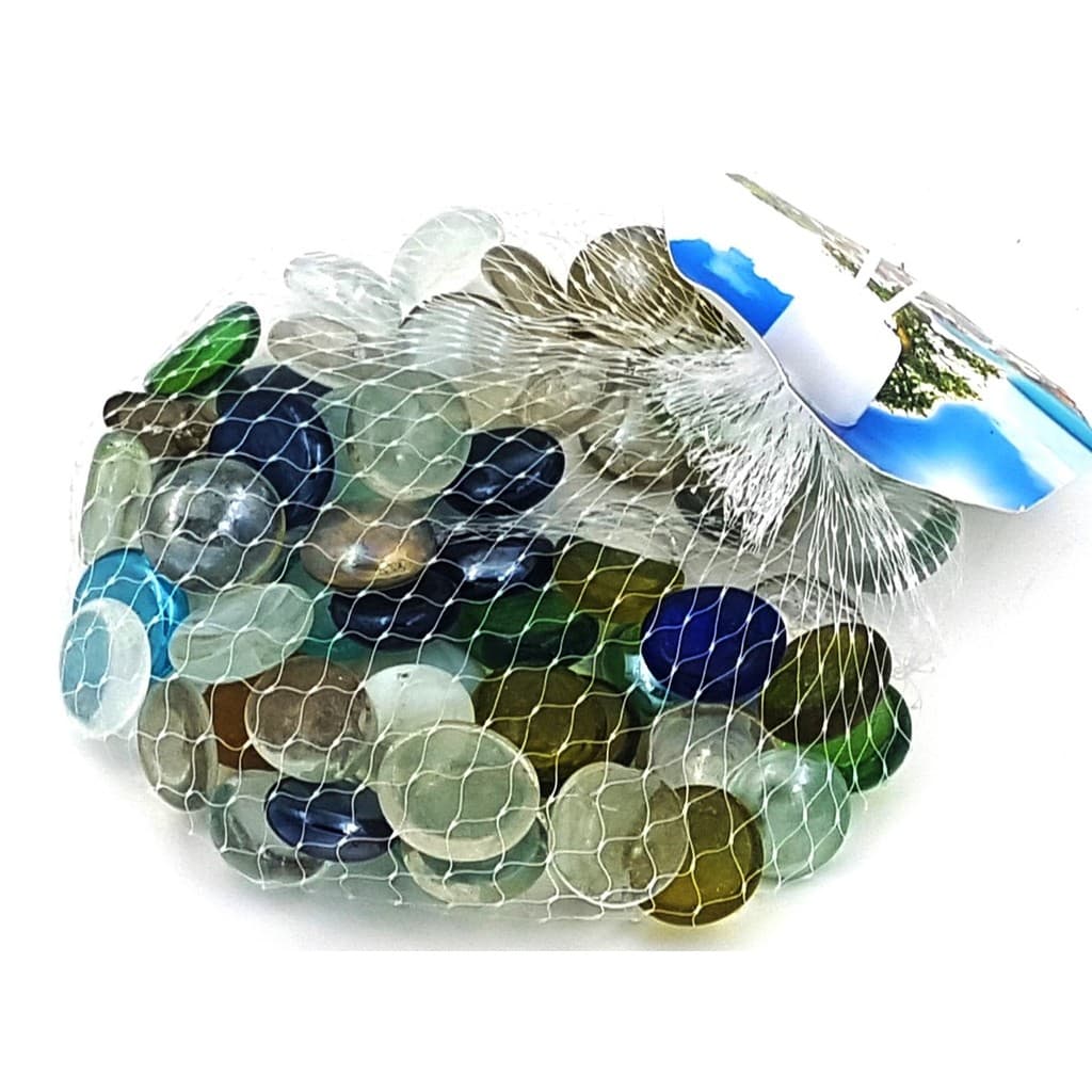 kit gema pedra decorativa de vidro na rede 250g para aquário , artesanato , decoração , marcar bingo