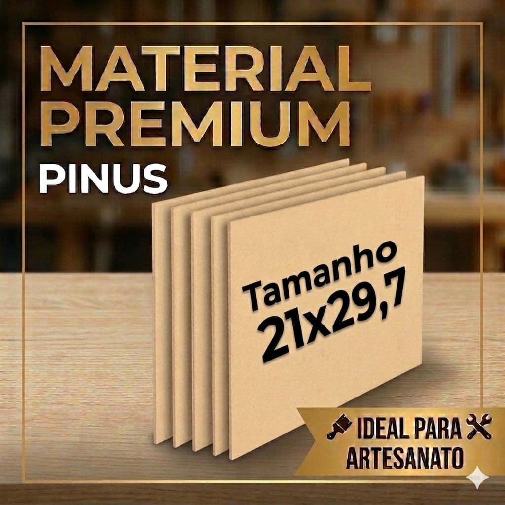 Placa Mdf Cru 21x29,7 tamanho A4 Chapas 2,5mm Kit para Artesanato Quadros Decorativos