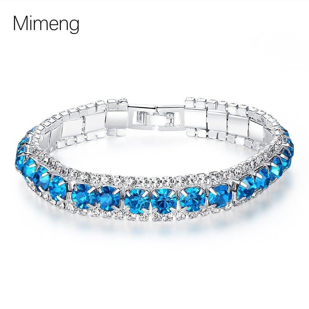 Pulseira de Cristal Azul de Alta Qualidade, Nova Moda Coreana 2026, Joia Feminina de Estilo Minimalista Elegante e Luxuo
