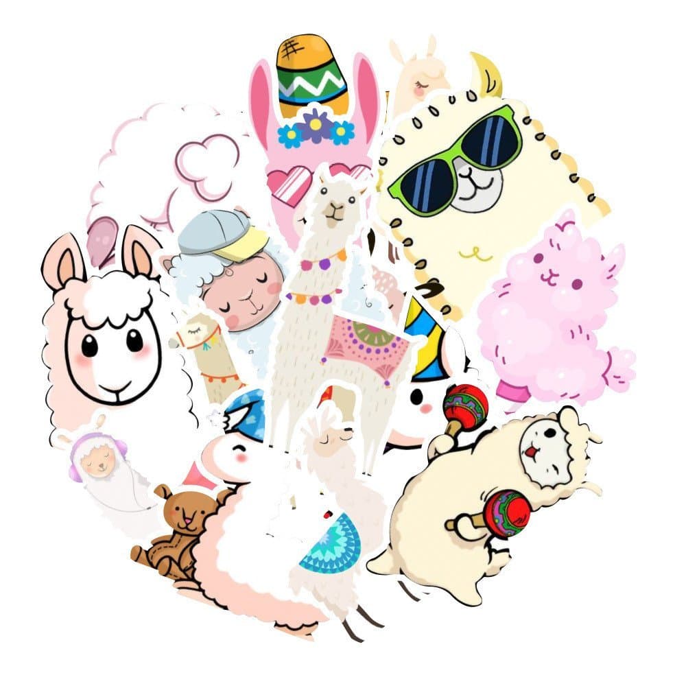 50 Adesivos de Graffiti de Alpaca para Garrafas de Água, Computadores, Refrigeradores, Skates, à Prova d'Água, Atacado