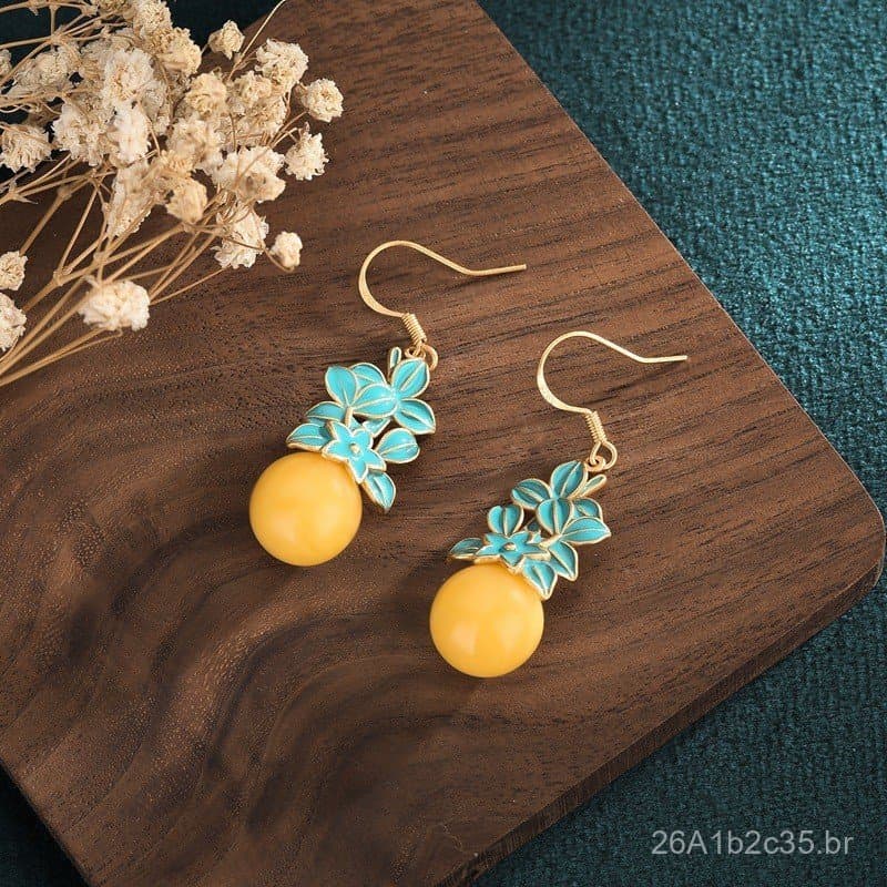Produto moderno para transmissão ao vivo: Brincos artesanais de esmalte, cobre banhado a ouro incrustado com contas redo