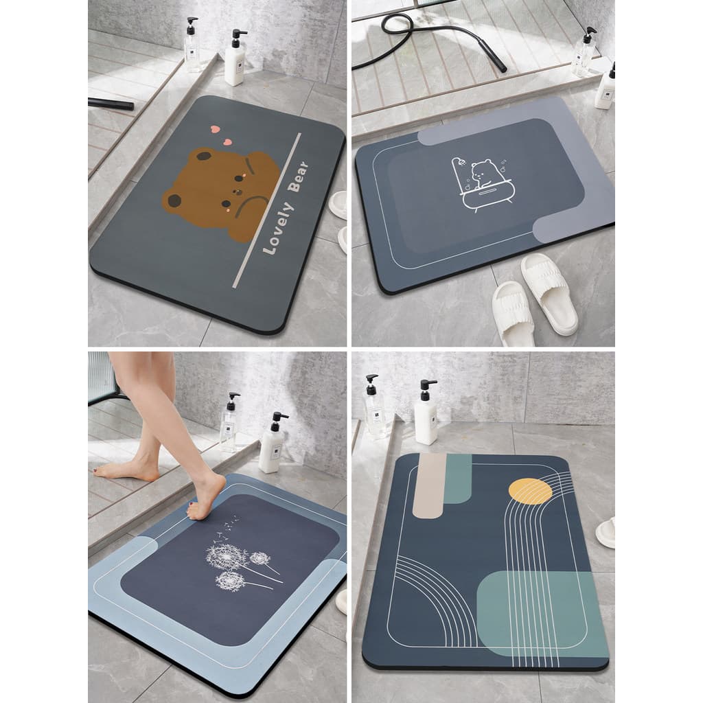 Diatom lama de secagem rápida tapete macio banheiro porta do banheiro tapete resistente à sujeira absorvente de água Ant