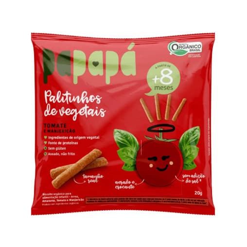 Palitinhos de Vegetais Tomate e Mangericão 20g