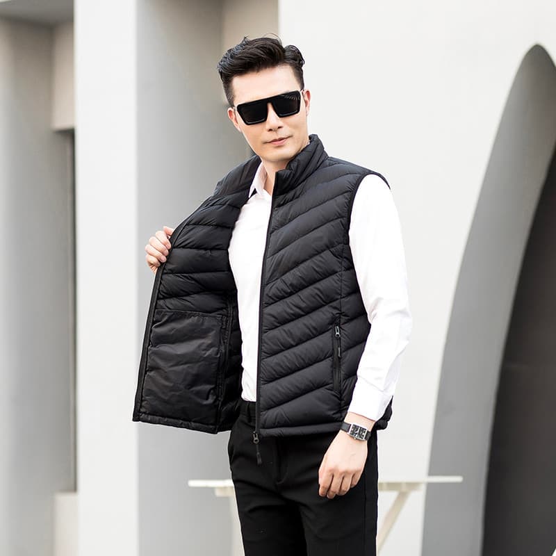Jaqueta masculina colete novo estilo outono inverno engrossado colete Casual tamanho grande colete para baixo algodão Al