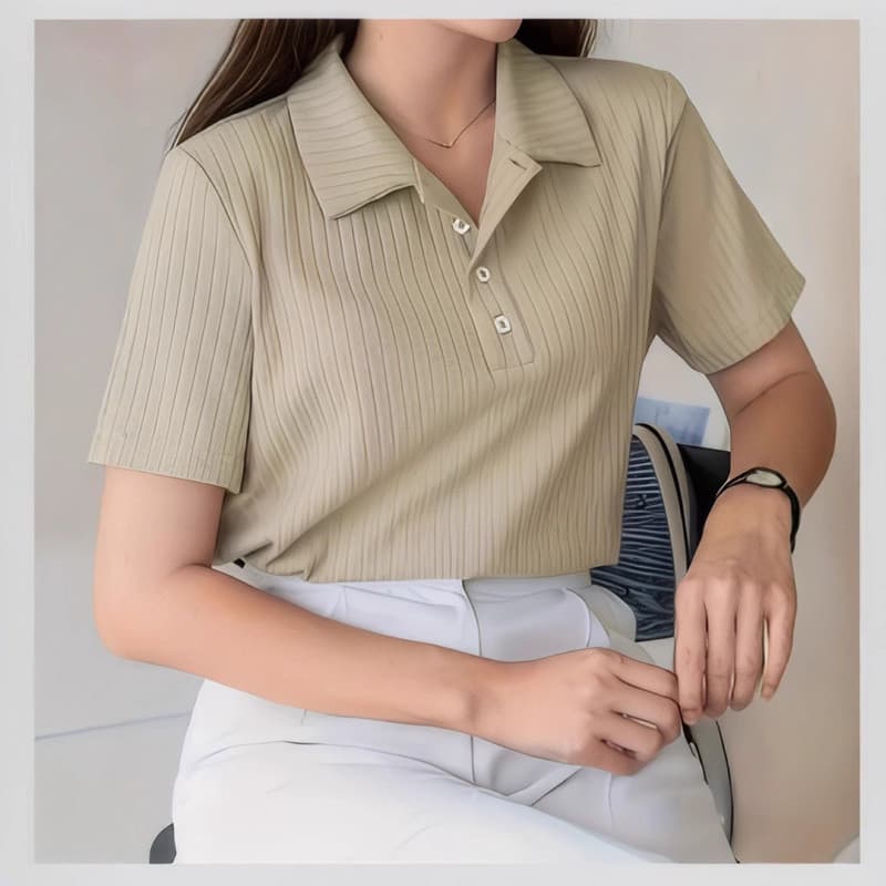 Americano doce quente menina camisa polo feminina verão novo estilo camiseta feminina Design fino-ajuste mais magro olha