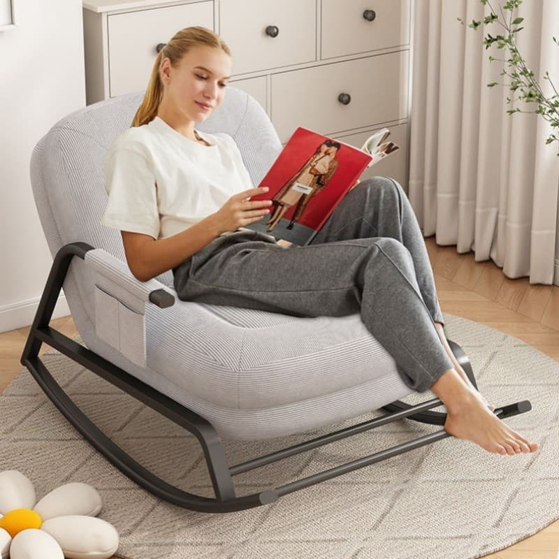 Cadeira de balanço ergonômica ajustável de cinco velocidades - suporte de carga máxima 200kg, tecido de veludo de ferro