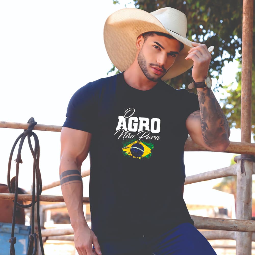 Camisa Camiseta do Agro Diversas Estampas Masculina Country Texas Farm Proteção UV Rodeio Bruto