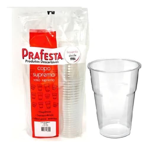 120un Copo Descartável Supremo 300ml Cristal Semi Acrílico
