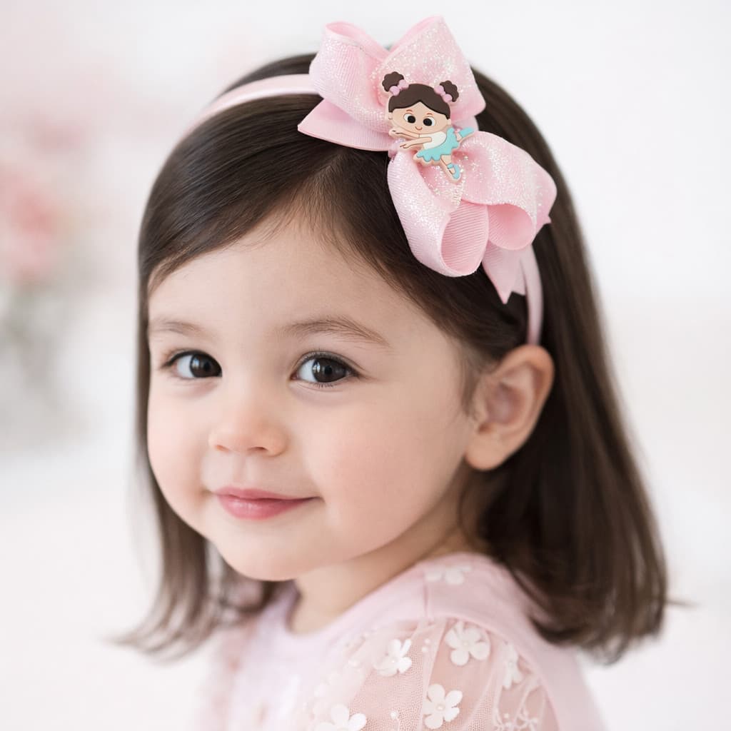 Kit Infantil Bailarina Tiara Laçog Luxo Presilha Bico D Pato