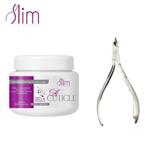 Alicate Cuticula Profissional + Amolecedor de Cutícula Slim – Ideal para Manicure e Podóloga