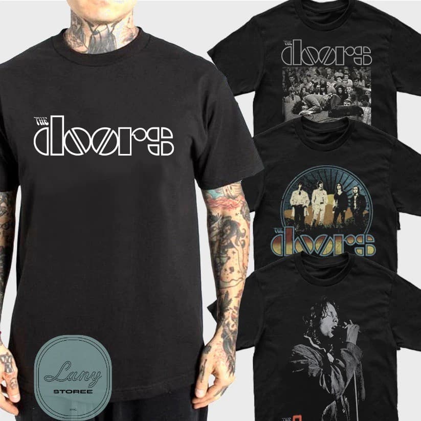 Camiseta Básica Rock Banda The Doors Camisa 100% Algodão Streetwear Temos Plus Size