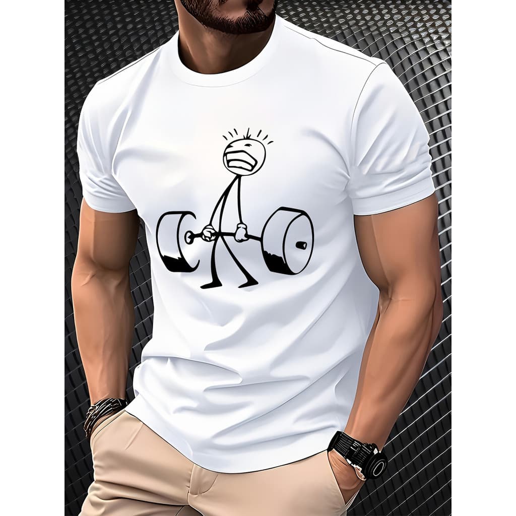 Camiseta Masculina Estampada Levantamento Peso Divertida