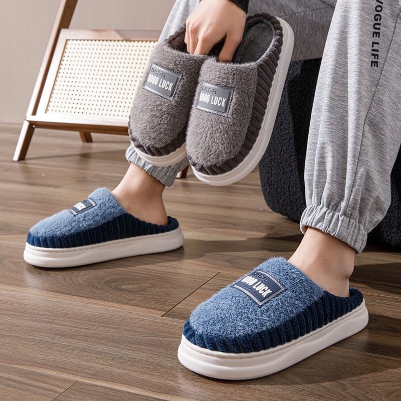 Chinelos masculinos de algodão inverno novo estilo Extra grande tamanho sola grossa antiderrapante quente confortável us
