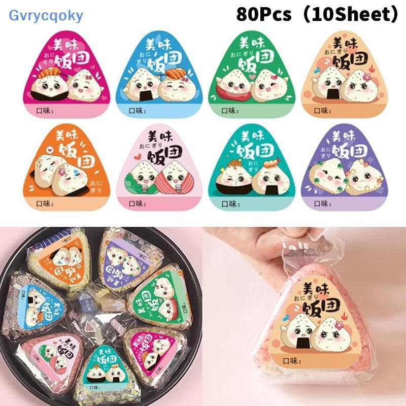 Gvrycqoky 80 Peças Triângulo Saco De Embalagem De Arroz Adesivos Nori Algas Onigiri Sushi Fazendo Ferramentas De Molde B