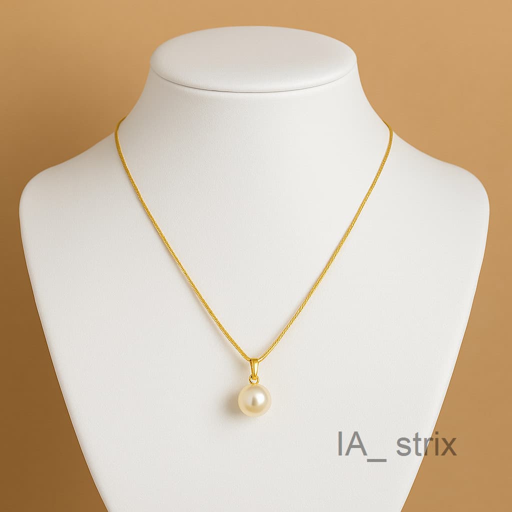 (V)Colar com Pérola 45cm Banhado Dourado ou Paládio6L8W