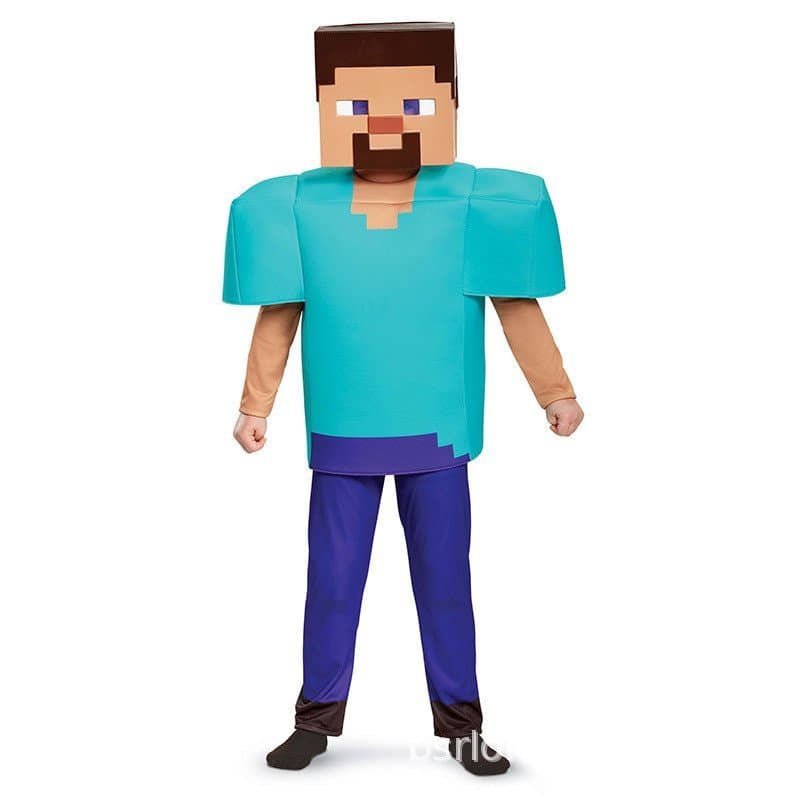 Fantasia de Cosplay Infantil do Filme Minecraft , Performance de Palco Steve Halloween Minecr