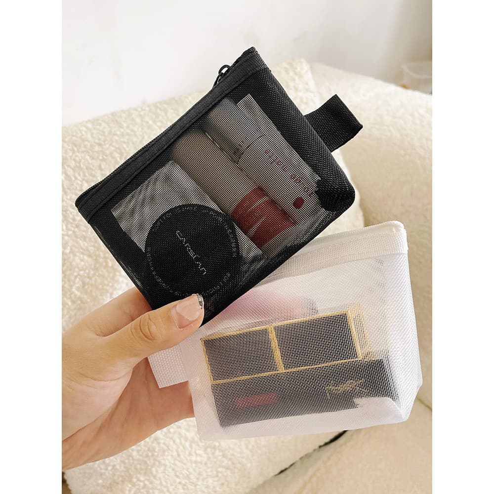 Nova gaze saco cosmético batom almofada de ar forro saco grande capacidade portátil Mini saco de maquiagem saco de docum