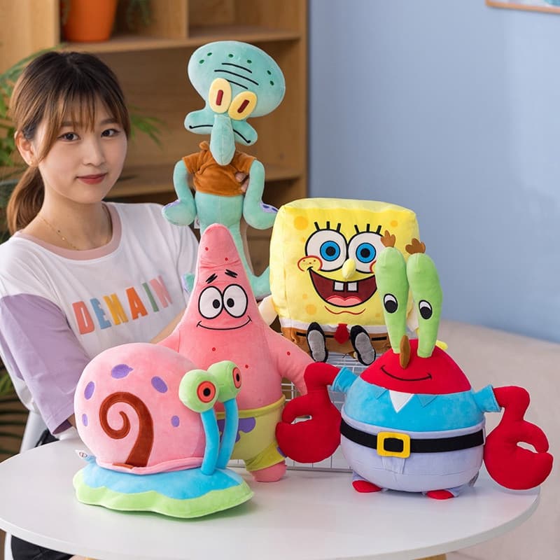 Brinquedos e bonecos de pelúcia Bob Esponja Calça Quadrada - Série de conjuntos completos "Pie Daxing"