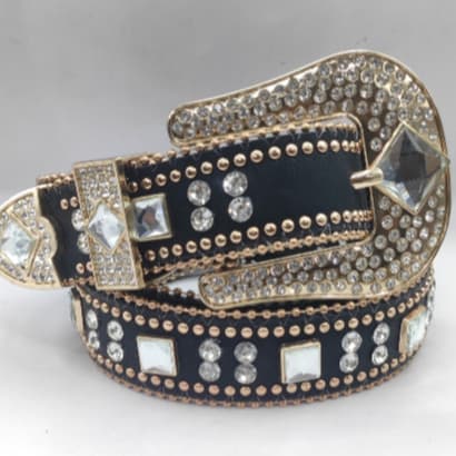 Cinto Feminino Country plus em Strass Brilhos Ocidental Cowboy Tachas Blogueira Moda加长金色点玻璃