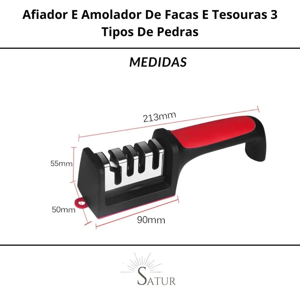 Afiador E Amolador De Facas E Tesouras 3 Tipos De Pedras