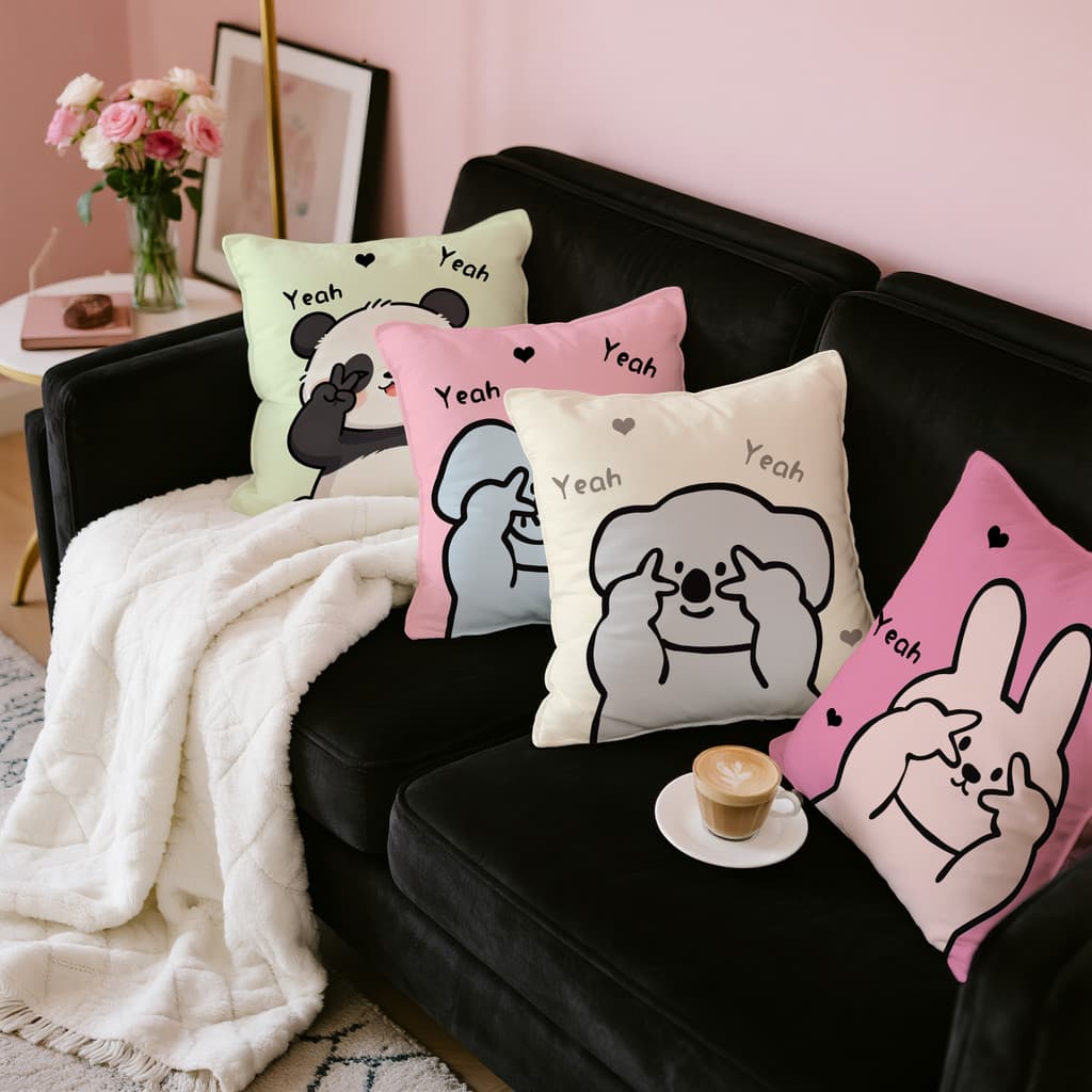 Bonito dos desenhos animados coala travesseiro menina escritório travesseiro pequena almofada fresca dormir travesseiro