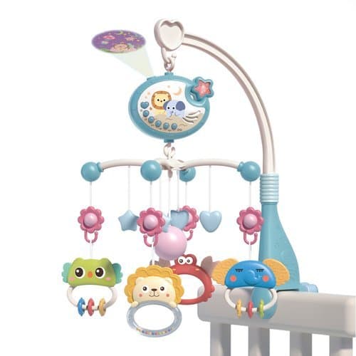 Mobile de Berço Musical Bebê Controle Remoto Projetor Luz Estrelas Giratório - Pimpi