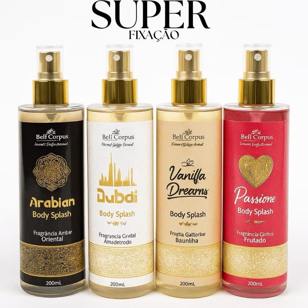 Body Splash Feminino 200ml Fragrâncias Exclusivas Super Fixação Bell Corpus