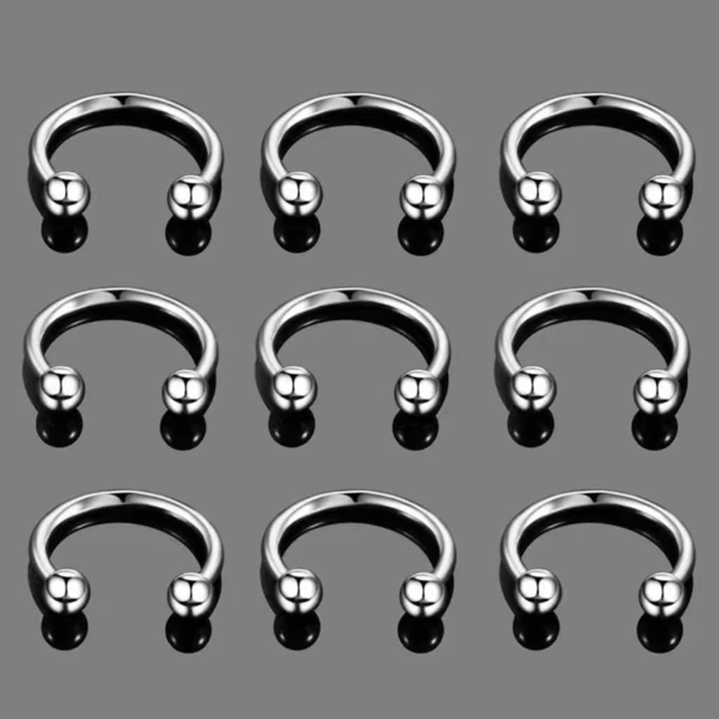 KIT 24 pçs Piercings Unissex Ferradura em aço cirúrgico Inoxidável roscaMOMO