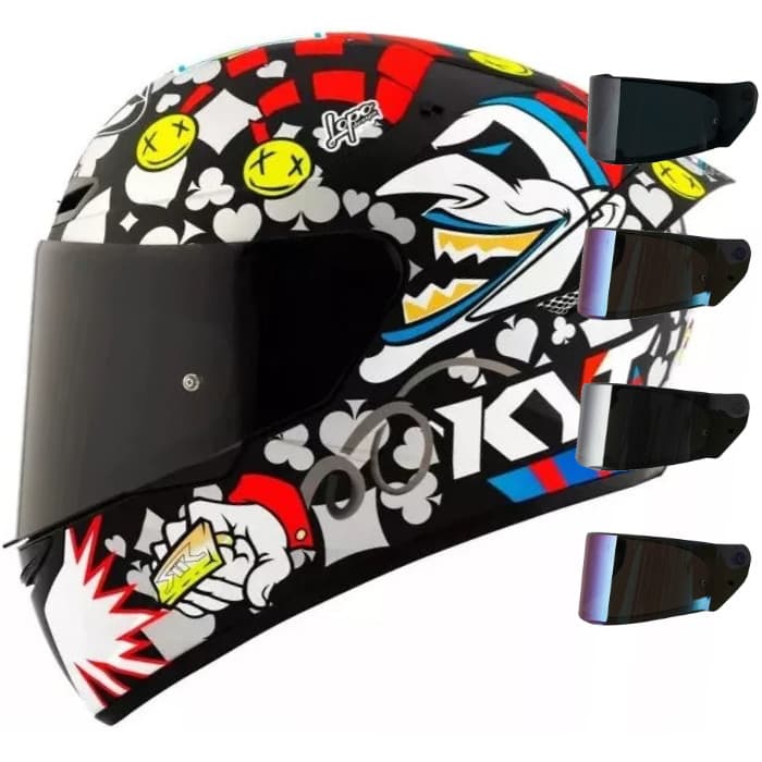 Capacete Moto Esportivo Kyt Tt Course Ricardo Rossi Joker + Viseira Extra Promoção