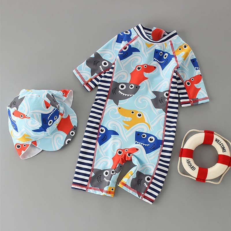 Maiô infantil coreano coreano, peça única, quente, infantil, protetor solar, à beira-mar, surf, pequeno, médio, crianças