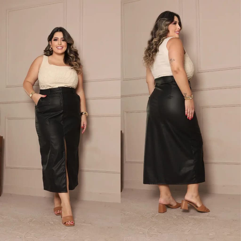 Saia Courino Longa Plus Size Evangélica Social Inverno
