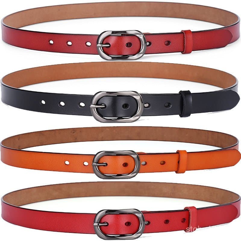Cinto feminino de couro legítimo, estilo coreano, fivela de liga versátil, cinto personalizado para jeans para estudante