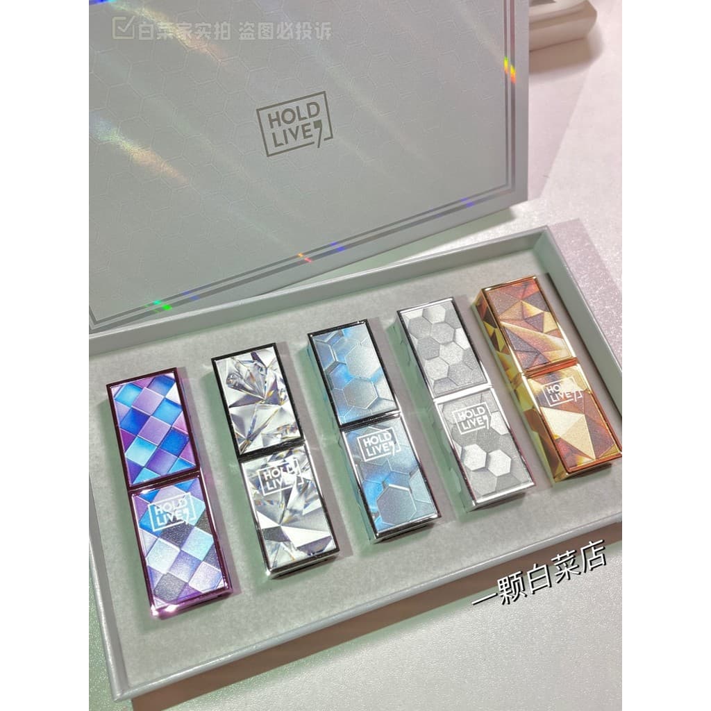 Novo holdlive cubo de rubik fantasia batom conjunto caixa de presente maquiagem de longa duração hidratante fosco clarea