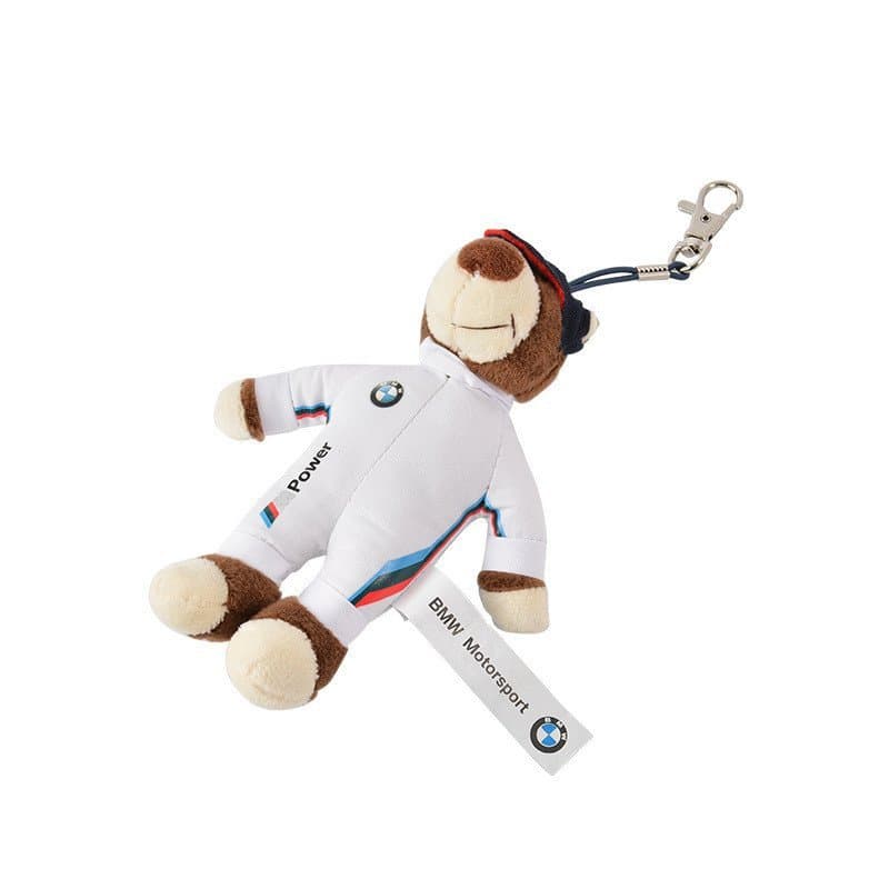 Chaveiro de pelúcia curto em formato de animal, urso de pelúcia BMW para carro, brinquedo de pelúcia, pingente, boneca,