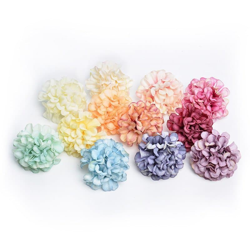 Conjunto de 20 peças de cabeças de flores de hortênsia artificiais, materiais DIY para decoração, flores artificiais par