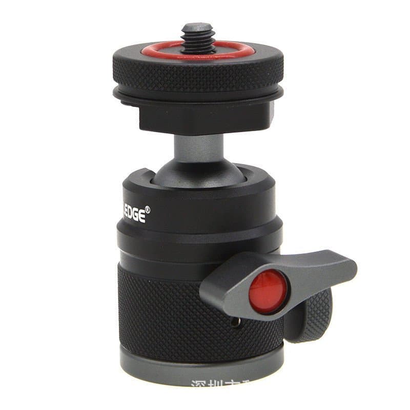 Mini cabeça panorâmica totalmente metálica com adaptador de montagem cold shoe, adequada para câmeras mirrorless, câmera
