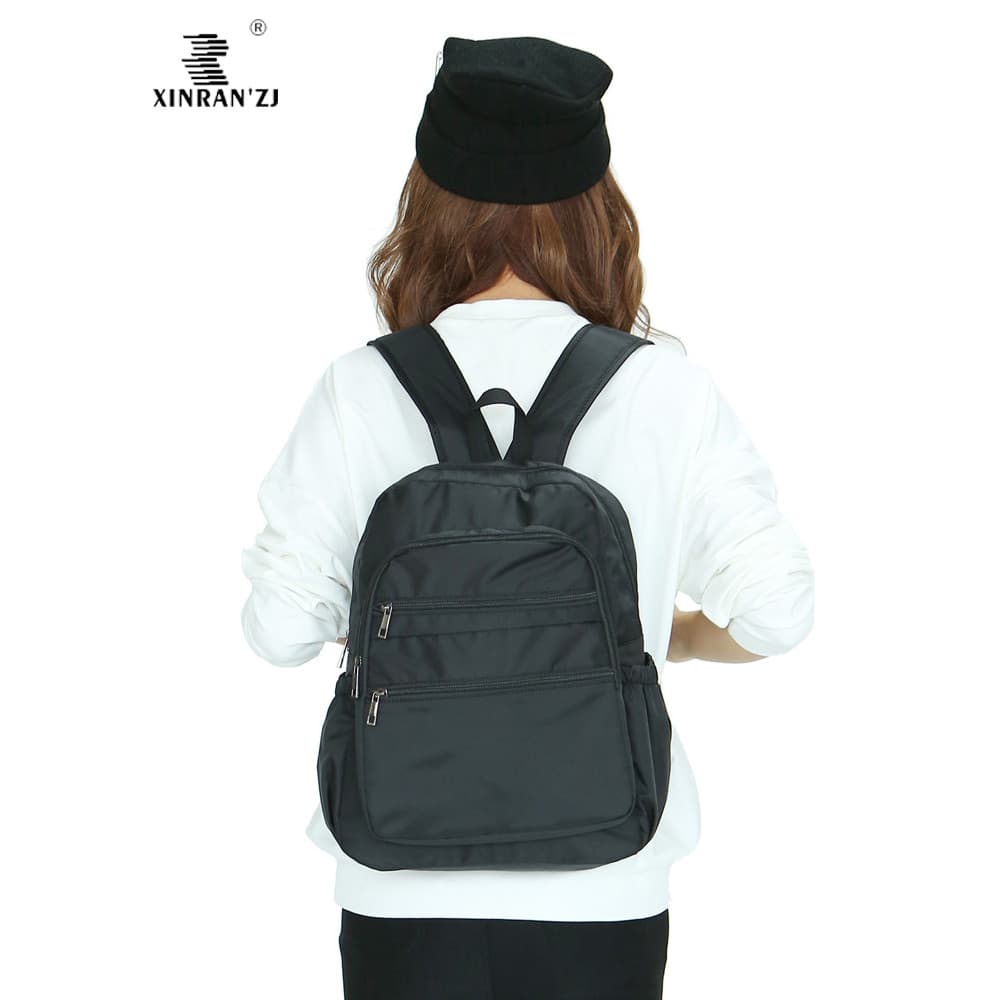 Mochila impermeável de Nylon leve com vários bolsos de grande capacidade com intercamada de computador mochila escolar d
