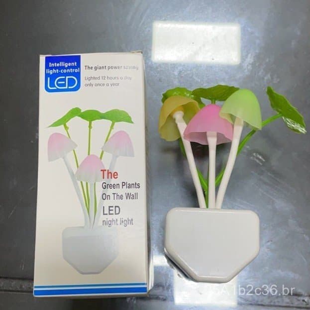 Lâmpada Cogumelo Folha de Lótus com Controle de Luz, Lâmpada Cogumelo Triangular para Plantas Aquáticas, Luz Noturna com