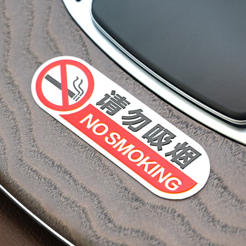 No carro não fumar sinais de alerta carro criativo não fumar adesivos de Metal 3d tridimensional adesivos de advertência